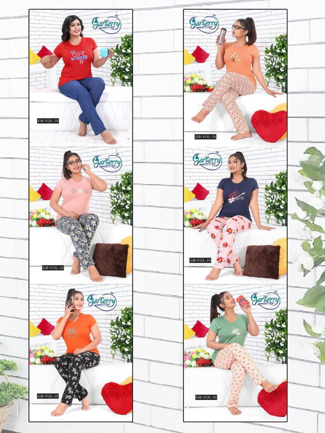 Garberry 10 Pure Cotton Soft Latest Exclusive Comfortable Hosiery With Super Fine Stitching Night Suits Collection